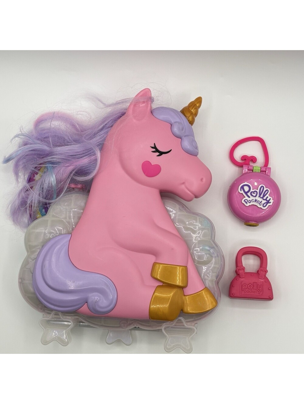 Polly Pocket Compact Playset Parts Lot Playground Unicorn Salon Tote Bag